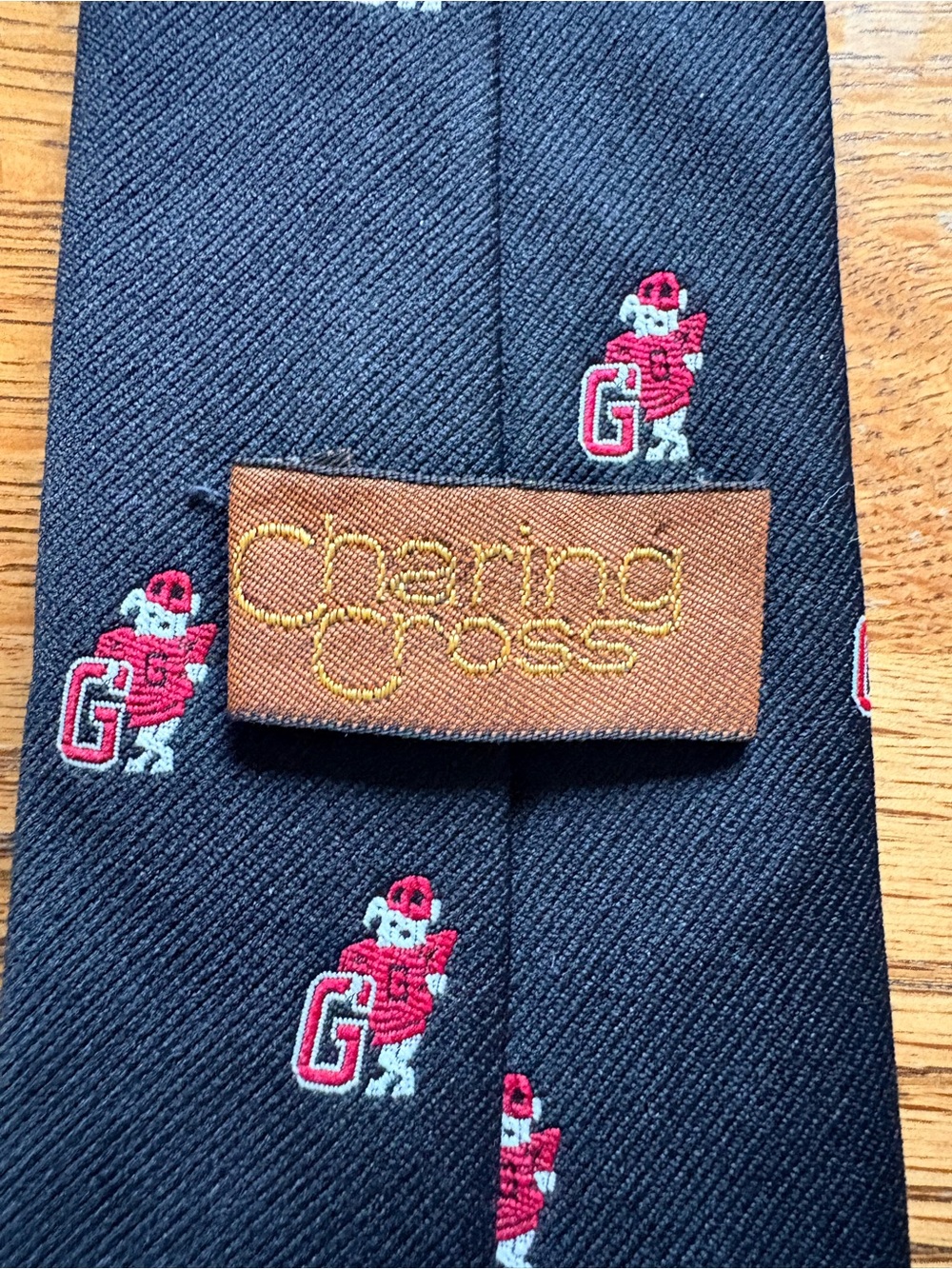 VTG Charing Cross Black UGA Bulldawg Dawg “G” #1 Patterned Men's Tie - Picture 5 of 12